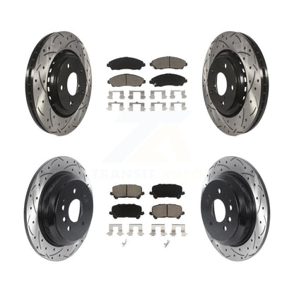Drill Slot Disc Brake Rotor Ceramic Pad Front Rear Kit For Honda Pilot Ridgeline