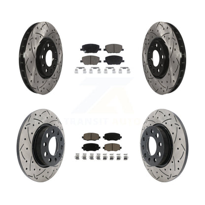 Drilled Slot Brake Rotors Ceramic Pad Front Rear Kit For Jeep Renegade Fiat 500X