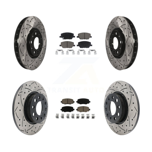 Drilled Slot Brake Rotors Ceramic Pad Front Rear Kit For Jeep Renegade Fiat 500X