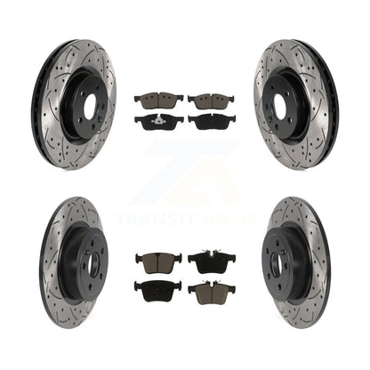 Drilled Slot Brake Rotors Ceramic Pad Front Rear Kit For Land Rover Range Evoque
