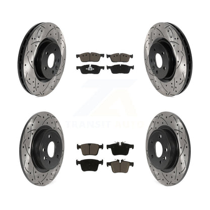 Drill Slot Brake Rotor Ceramic Pad Front Rear Kit For Land Rover Discovery Sport