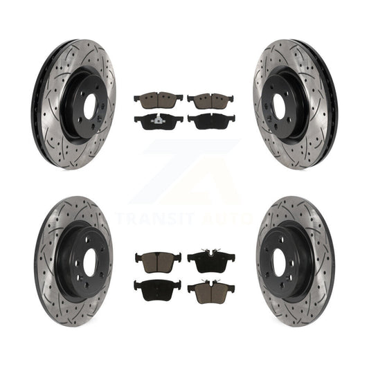 Drill Slot Brake Rotor Ceramic Pad Front Rear Kit For Land Rover Discovery Sport