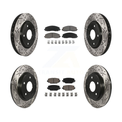 Drilled Slot Disc Brake Rotor Ceramic Pad Front Rear Kit For Dodge Grand Caravan