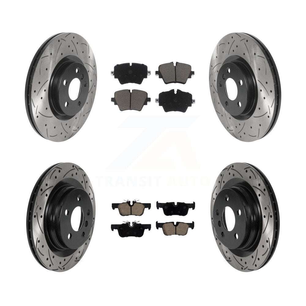 Drill Slot Brake Rotor Ceramic Pad Front Rear Kit For BMW X1 X2 Mini Cooper 228i