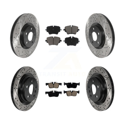 Drill Slot Brake Rotor Ceramic Pad Front Rear Kit For BMW X1 X2 Mini Cooper 228i