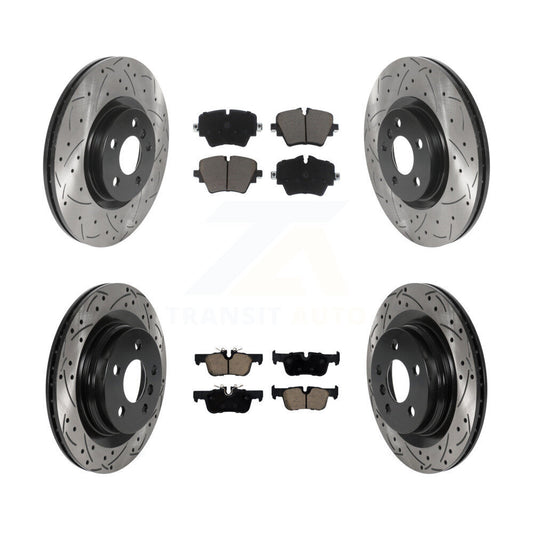 Drill Slot Brake Rotor Ceramic Pad Front Rear Kit For BMW X1 X2 Mini Cooper 228i