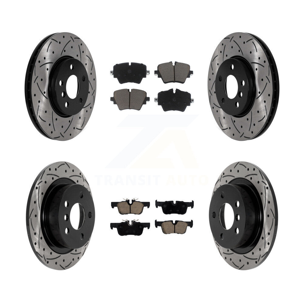 Drilled Slot Brake Rotor & Ceramic Pad Front Rear Kit For Mini Cooper Countryman