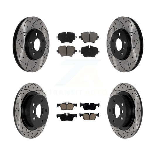 Drilled Slot Brake Rotor & Ceramic Pad Front Rear Kit For Mini Cooper Countryman