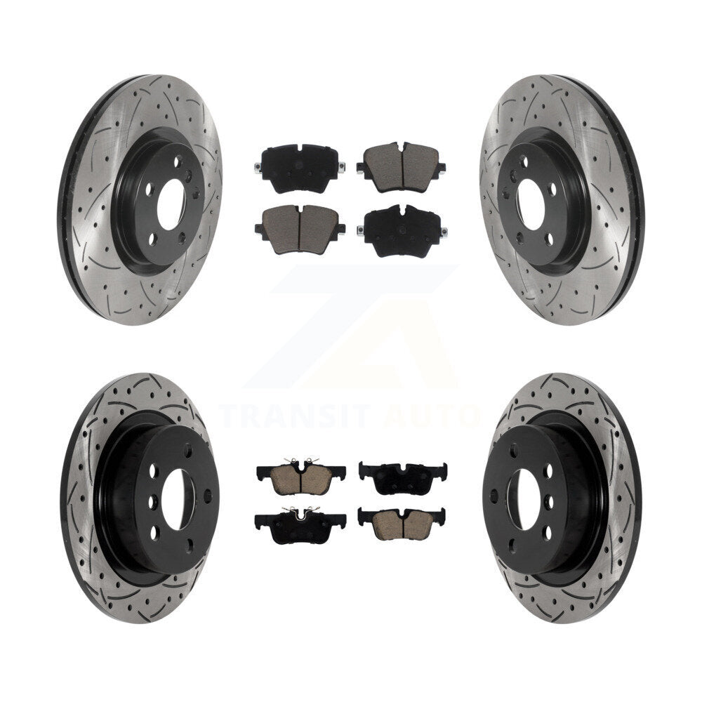 Drilled Slot Brake Rotor & Ceramic Pad Front Rear Kit For Mini Cooper Countryman