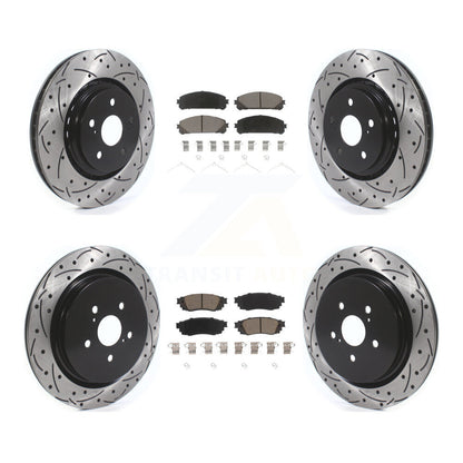 Drill Slot Brake Rotors Ceramic Pad Front Rear Kit For Lexus RX350 RX450h RX350L