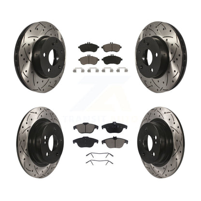 Drilled Slot Brake Rotors Ceramic Pad Front Rear Kit For Mercedes-Benz C250 C230