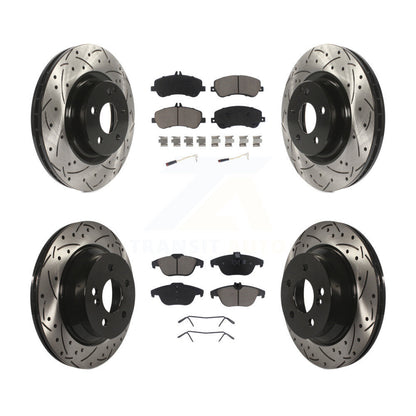 Drill Slot Disc Brake Rotors Ceramic Pad Front Rear Kit For Mercedes-Benz GLK350