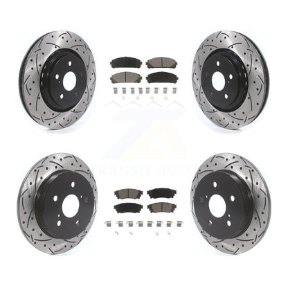 Drilled Slot Brake Rotors Ceramic Pad Front Rear Kit For Toyota Camry Avalon TRD
