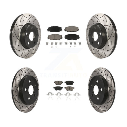 Drill Slot Brake Rotor Ceramic Pad Front Rear Kit For Toyota Corolla Matrix Vibe