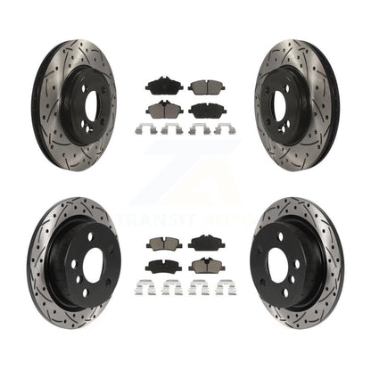 Drill Slot Brake Rotor Ceramic Pad Front Rear Kit For 2015 Mini Cooper 2.0L/1.5L