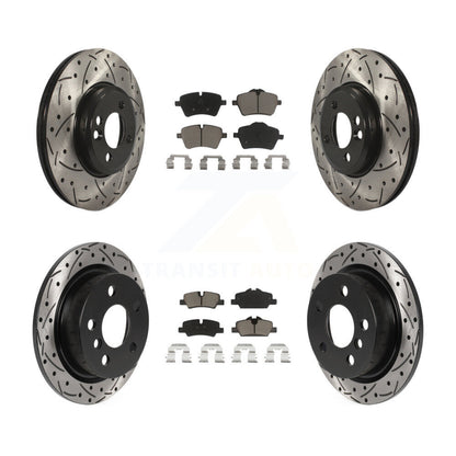 Drill Slot Brake Rotor Ceramic Pad Front Rear Kit For 2015 Mini Cooper 2.0L/1.5L