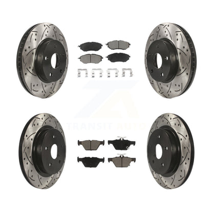 Drilled Slot Brake Rotors Ceramic Pad Front Rear Kit For 2015 Subaru Legacy 2.5L