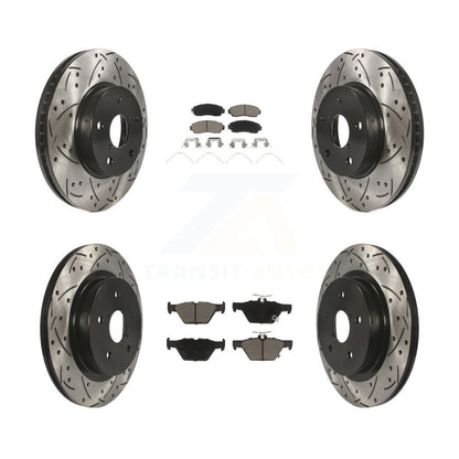 Drilled Slot Brake Rotor Ceramic Pad Front Rear Kit For 16-19 Subaru Legacy 2.5L