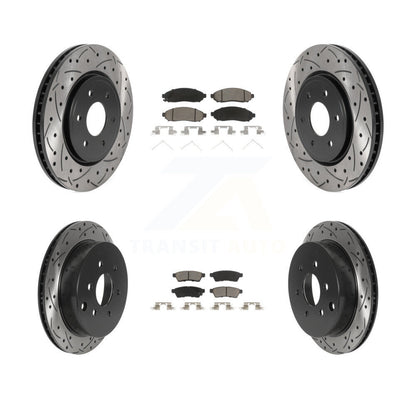 Drilled Slot Brake Rotor & Ceramic Pad Front Rear Kit For Nissan Frontier Xterra