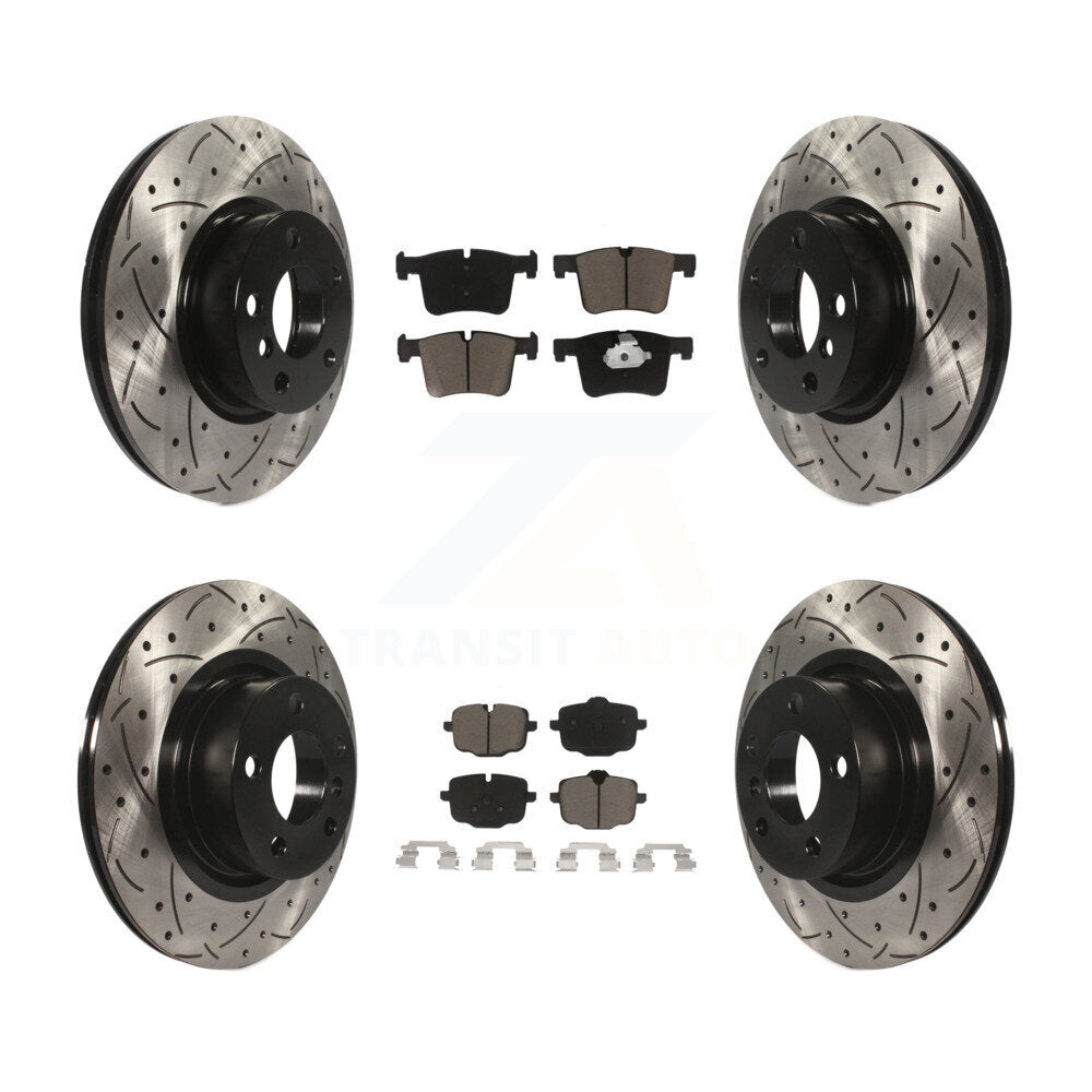 Drilled Slot Brake Rotor & Ceramic Pad Front Rear Kit For 2012 BMW X3 From 10 11
