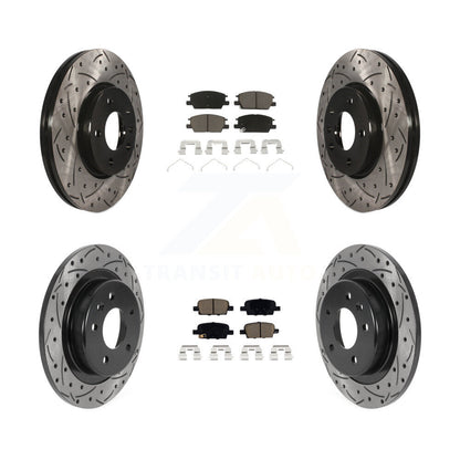 Coat Drill Slot Disc Brake Rotor Ceramic Pad Front Rear Kit For Chevrolet Malibu