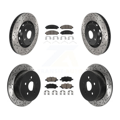 Drilled Slot Brake Rotor & Ceramic Pad Front Rear Kit For 2009-2016 Toyota Venza