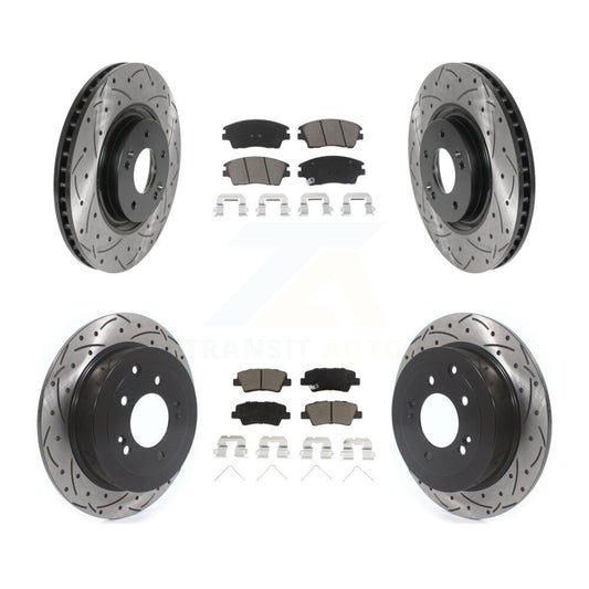 Drill Slot Brake Rotors Ceramic Pad Front Rear Kit For Kia Sportage Turbocharged