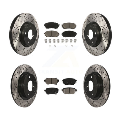 Drilled Slot Disc Brake Rotor & Ceramic Pad Front Rear Kit For 2016-2018 Mazda 6