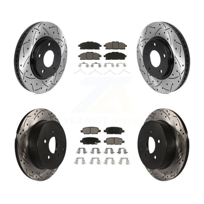 Drilled Slot Brake Rotor & Ceramic Pad Front Rear Kit For 2011-2017 Nissan Quest