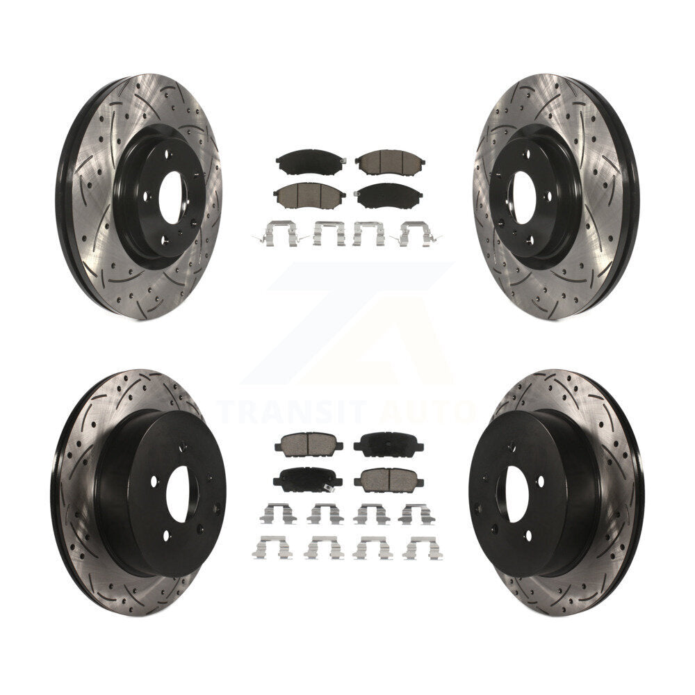 Drilled Slot Brake Rotor & Ceramic Pad Front Rear Kit For Nissan Murano INFINITI