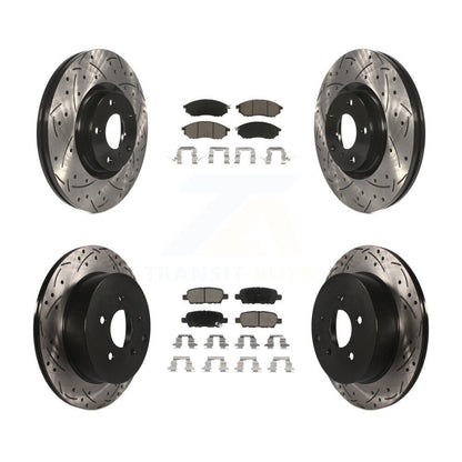 Drilled Slot Brake Rotor & Ceramic Pad Front Rear Kit For Nissan Murano INFINITI