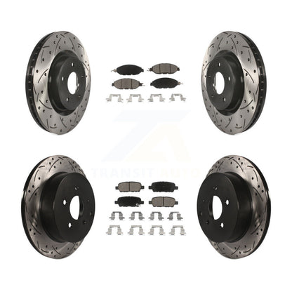 Drilled Slot Brake Rotor Ceramic Pad Front Rear Kit For Nissan Murano Pathfinder