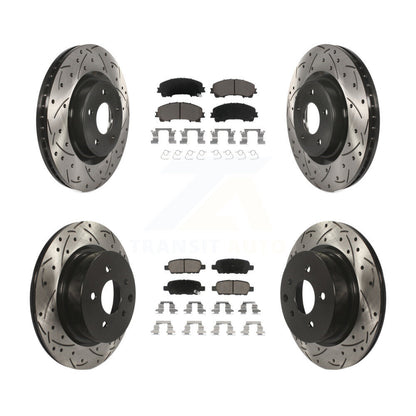 Drilled Slot Brake Rotors Ceramic Pad Front Rear Kit For 2016-2017 INFINITI QX50
