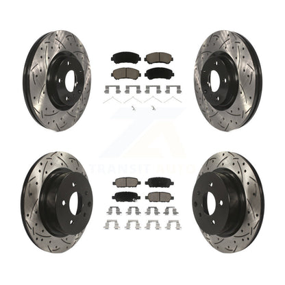 Coated Drill Slot Disc Brake Rotors Ceramic Pad Front Rear Kit For Nissan Maxima