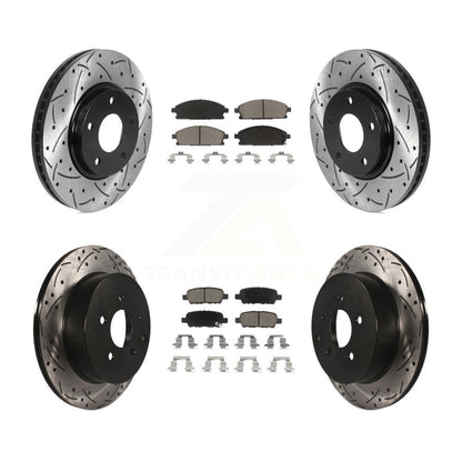 Drilled Slot Brake Rotor & Ceramic Pad Front Rear Kit For 2004-2009 Nissan Quest