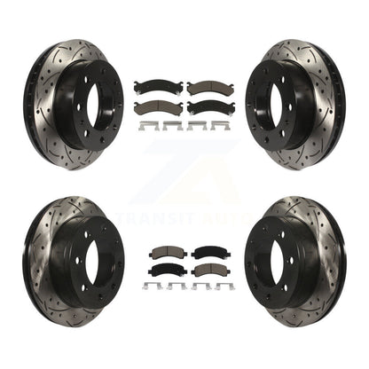 Drill Slot Brake Rotor Ceramic Pad Front Rear Kit For Chevrolet Express 2500 GMC