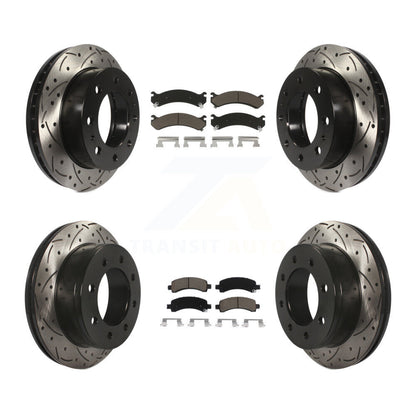 Drill Slot Brake Rotors Ceramic Pad Front Rear Kit For GMC Savana 2500 Chevrolet