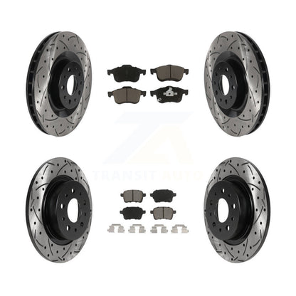 Drilled Slot Disc Brake Rotor Ceramic Pad Front Rear Kit For 2014-2020 Fiat 500L