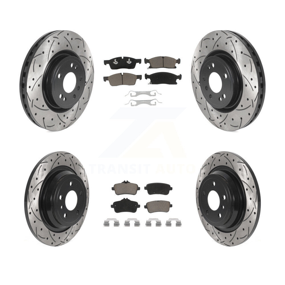 Drill Slot Brake Rotor Ceramic Pad Front Rear Kit For Mercedes-Benz ML350 GLE350