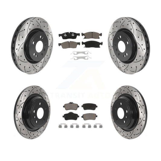 Drill Slot Brake Rotor Ceramic Pad Front Rear Kit For Mercedes-Benz ML350 GLE350
