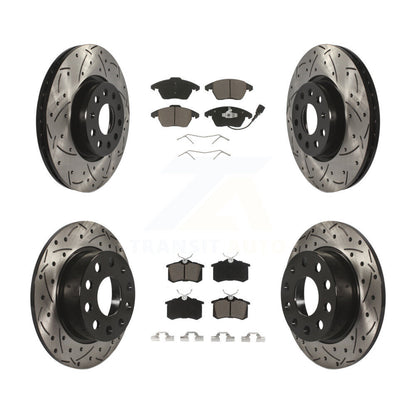 Drilled Slot Brake Rotors Ceramic Pad Front Rear Kit For Volkswagen Jetta Beetle