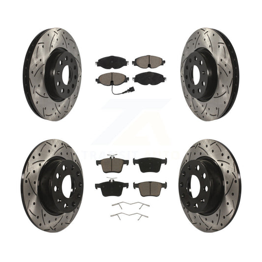 Drill Slot Brake Rotor Ceramic Pad Front Rear Kit For Volkswagen Taos Audi A3 TT