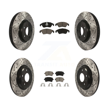 Drill Slot Disc Brake Rotor Ceramic Pad Front Rear Kit For Audi Q5 A4 Quattro A5