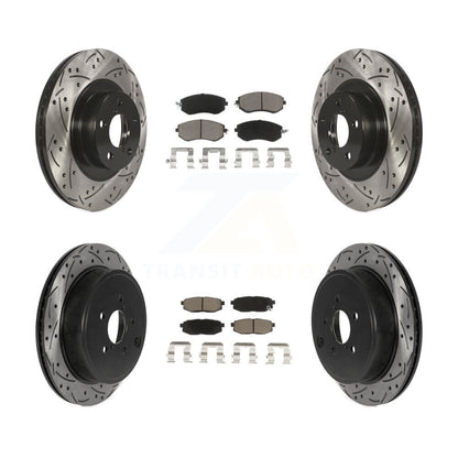 Drill Slot Brake Rotors Ceramic Pad Front Rear Kit For Subaru BRZ Toyota 86 GR86