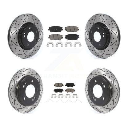 Drill Slot Brake Rotor Ceramic Pad Front Rear Kit For 17-20 Hyundai Elantra 1.6L