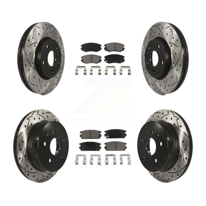 Drill Slot Disc Brake Rotor Ceramic Pad Front Rear Kit For Chevrolet Equinox GMC