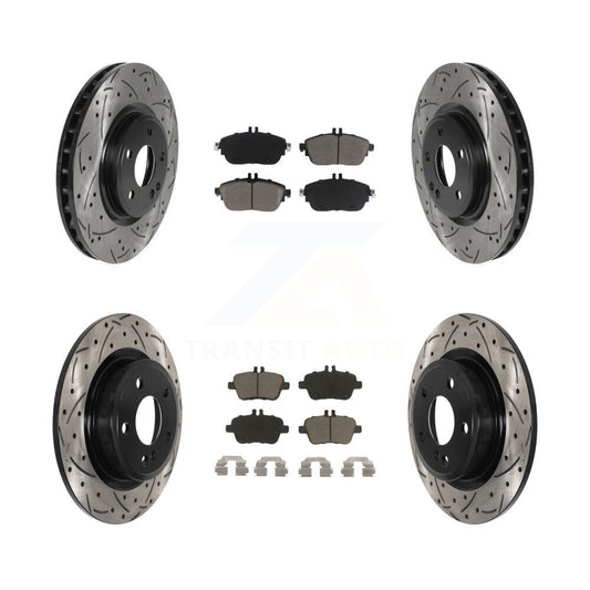 Drill Slot Brake Rotors Ceramic Pad Front Rear Kit For Mercedes-Benz GLA250 B250