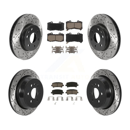 Drilled Slot Brake Rotor & Ceramic Pad Front Rear Kit For Chevrolet Colorado GMC