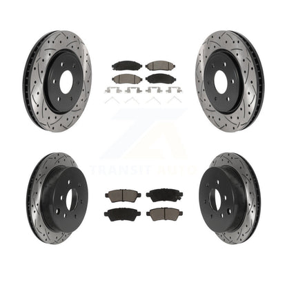 Drilled Slot Brake Rotors Ceramic Pad Front Rear Kit For 2006-2007 Nissan Xterra