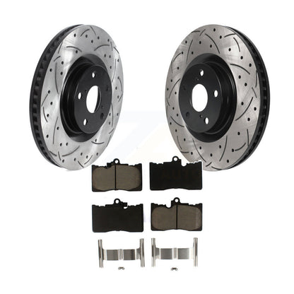 Drilled Slot Brake Rotor Ceramic Pad Front Kit For Lexus IS300 IS350 GS350 RC350